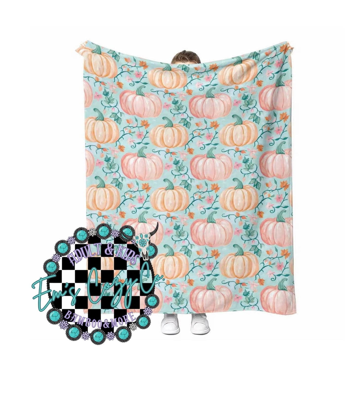 Pumpkin Blossom 40x40 Fleece Blanket