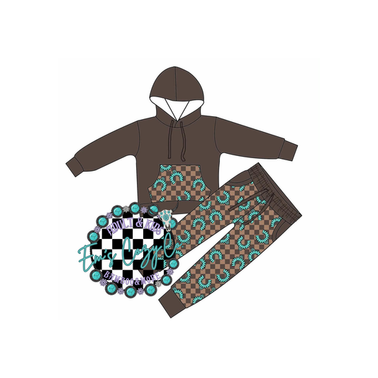 Turquoise rodeo nights jogger set