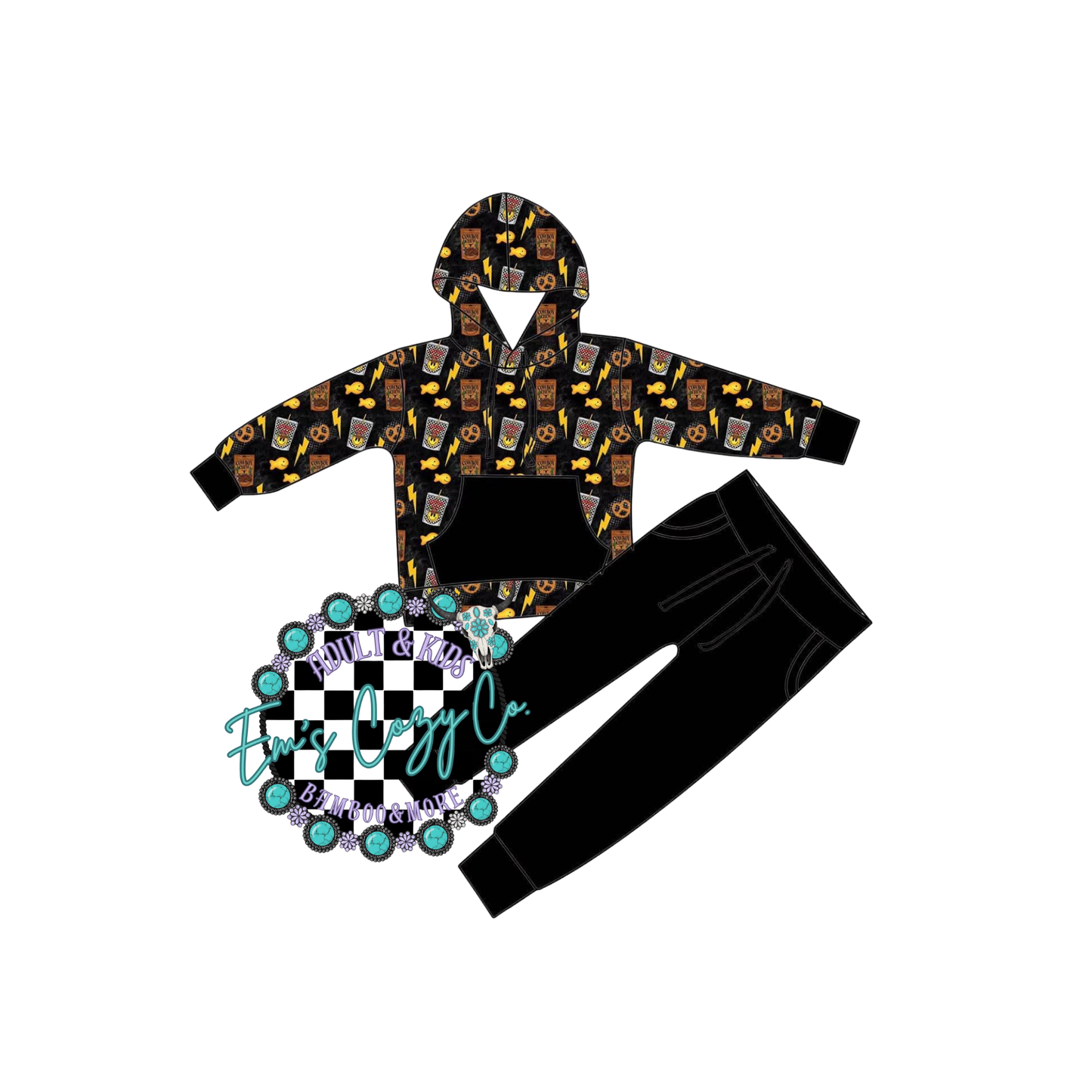 Cozy cafe kid jogger set