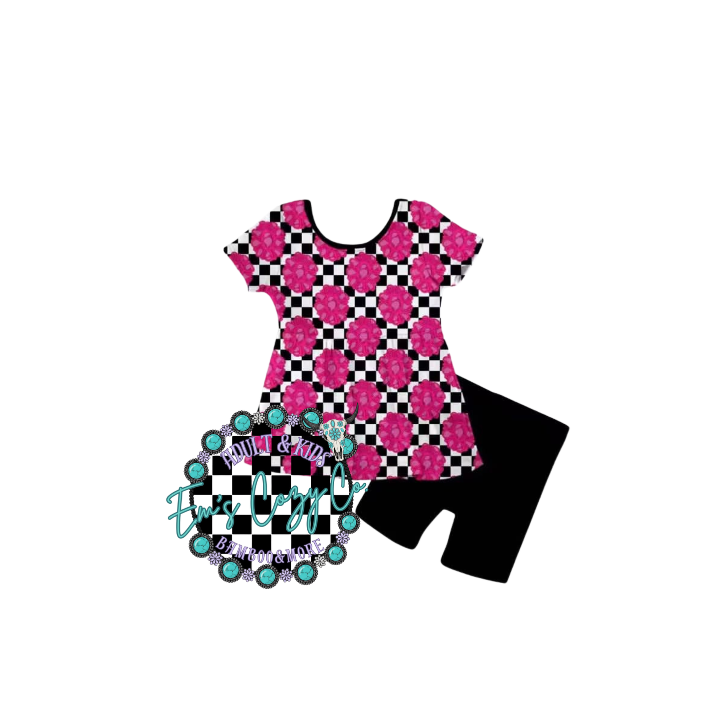 Checkered charm peplum set