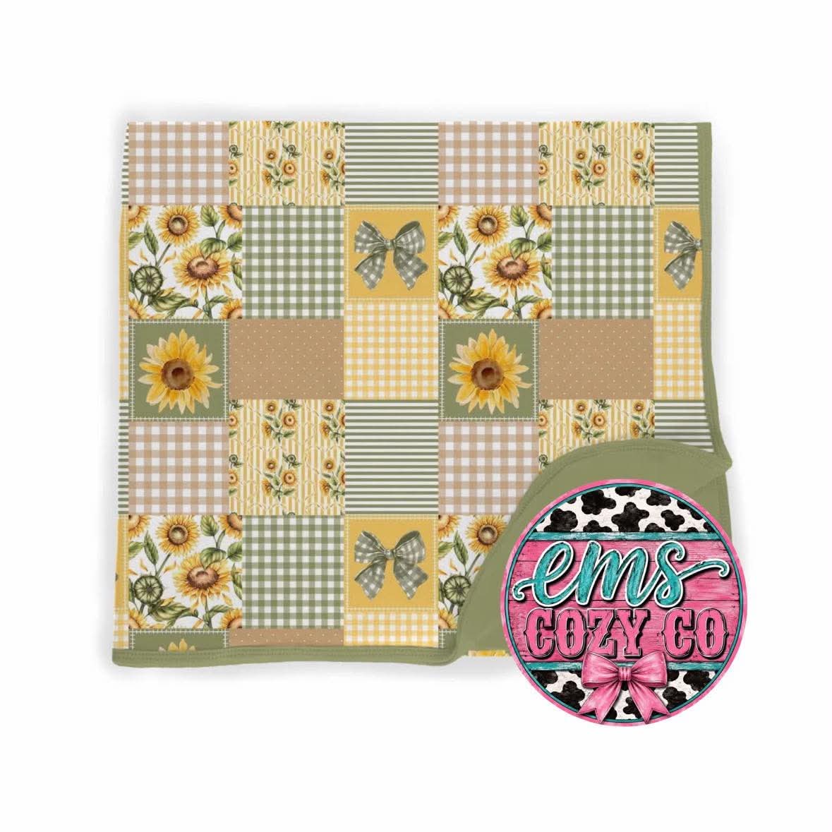 Sunflower Patchwork Bamboo Blanket