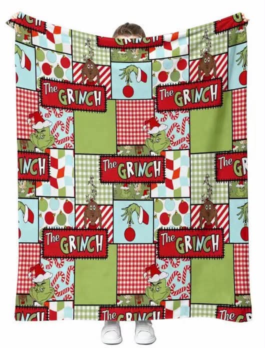 Whoville patchwork fleece blanket 40x40